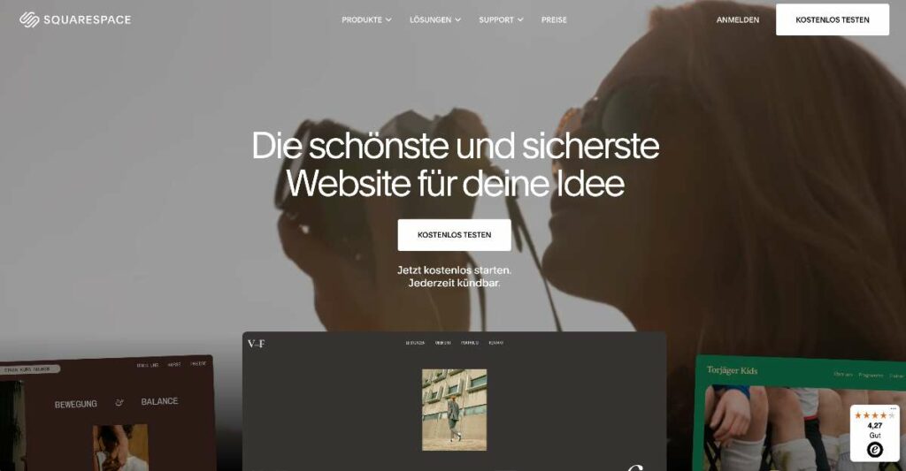 Die Oberfläche von Squarespace